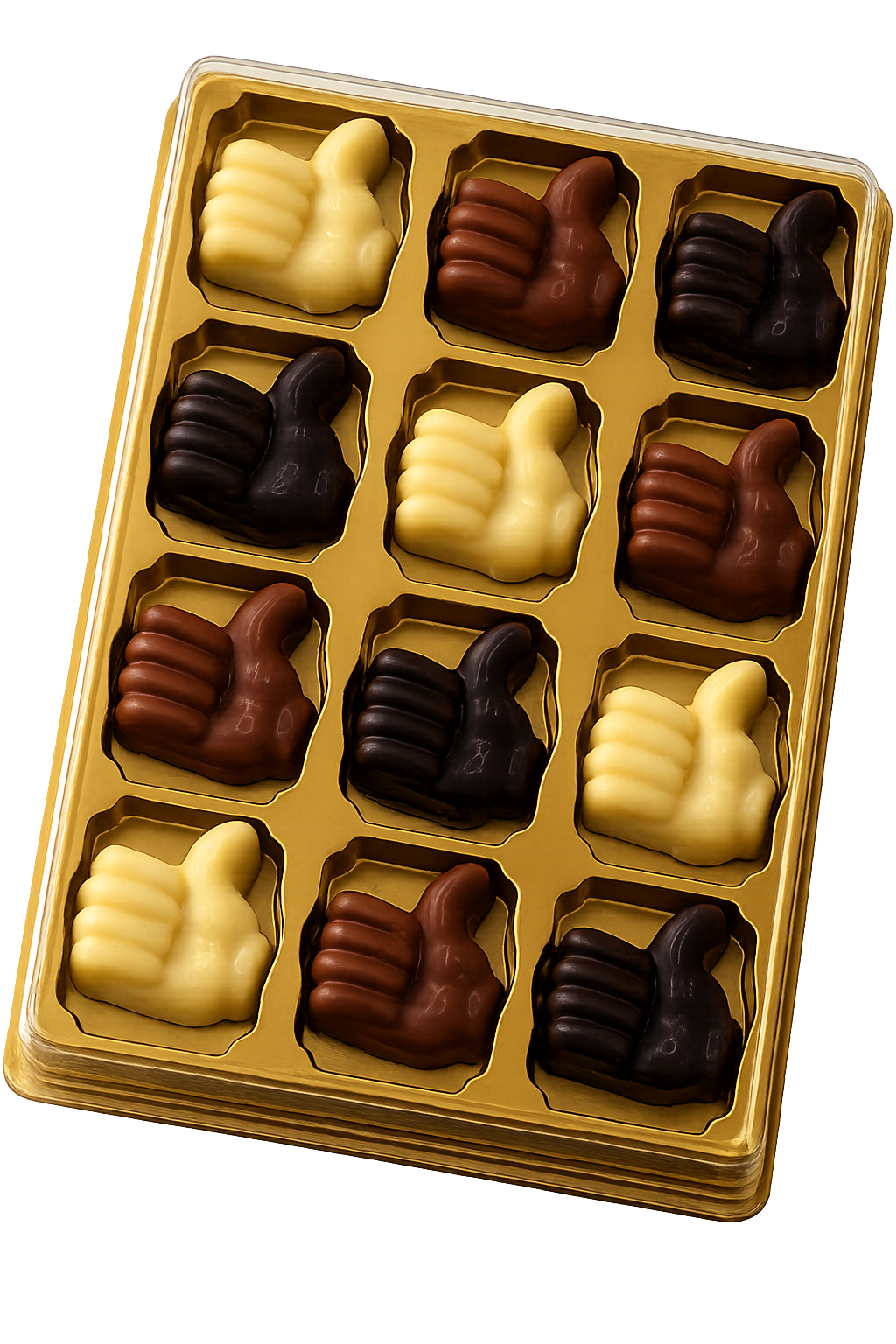 Like duim 12 chocolaatjes in doos